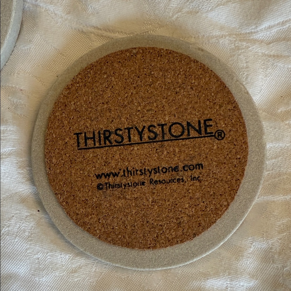 Thirstystone Sandstone Coasters with Monogram Design - Picture 2 of 2